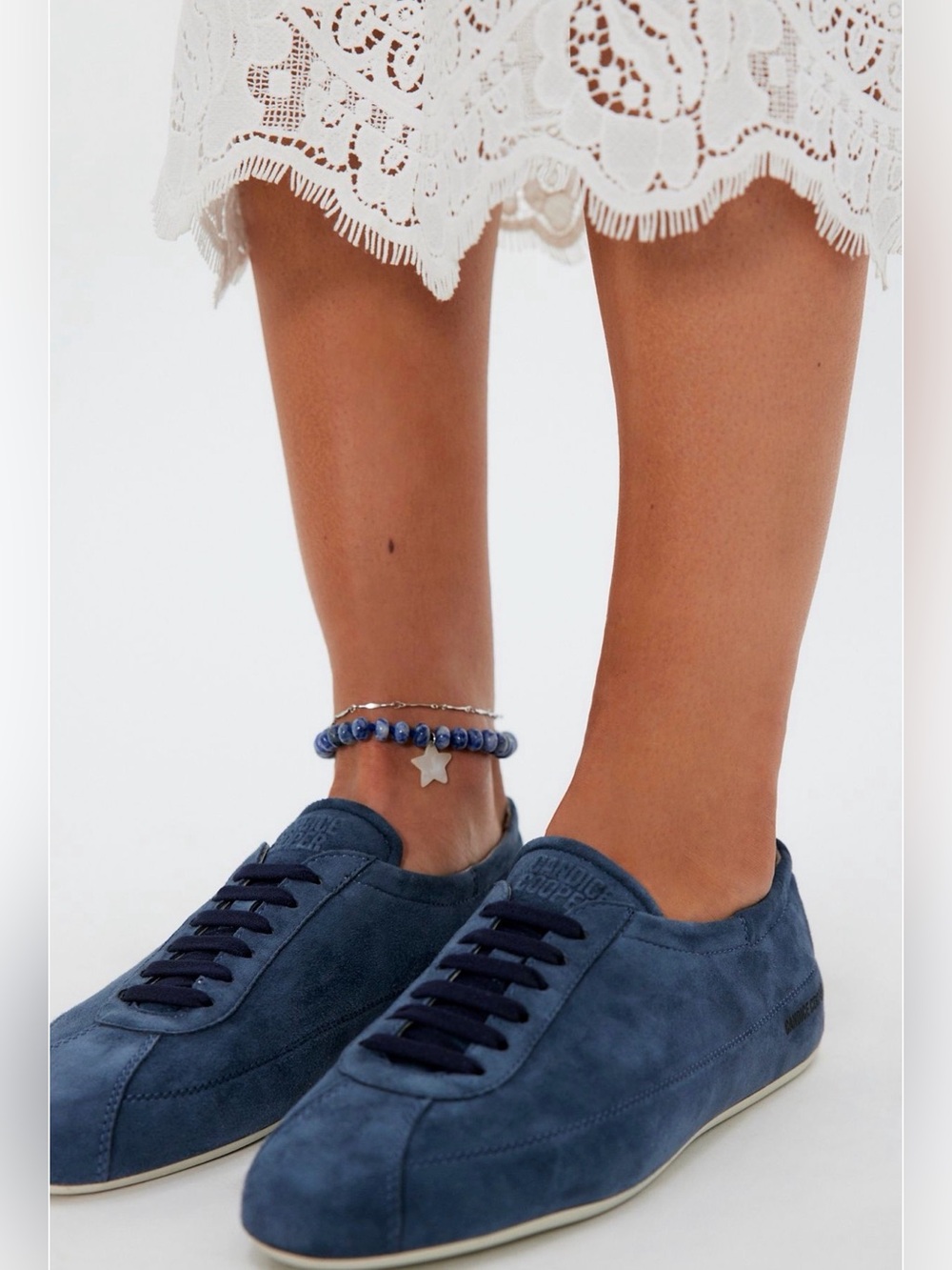 Free People X Candice Cooper Dandy Suede Low-Profile Sneakers Blue Size 11 NIB
